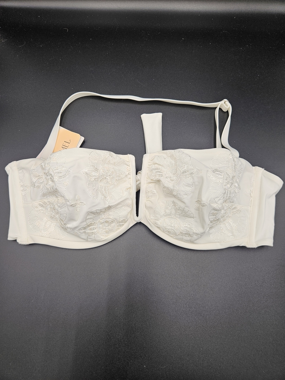 Lise Charmel Macrame Boheme Strapless Bikini Top White Embroidered Size M (36) N